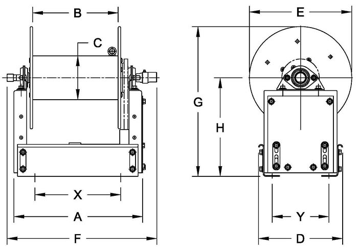 Dimensions for ESF1500 Series